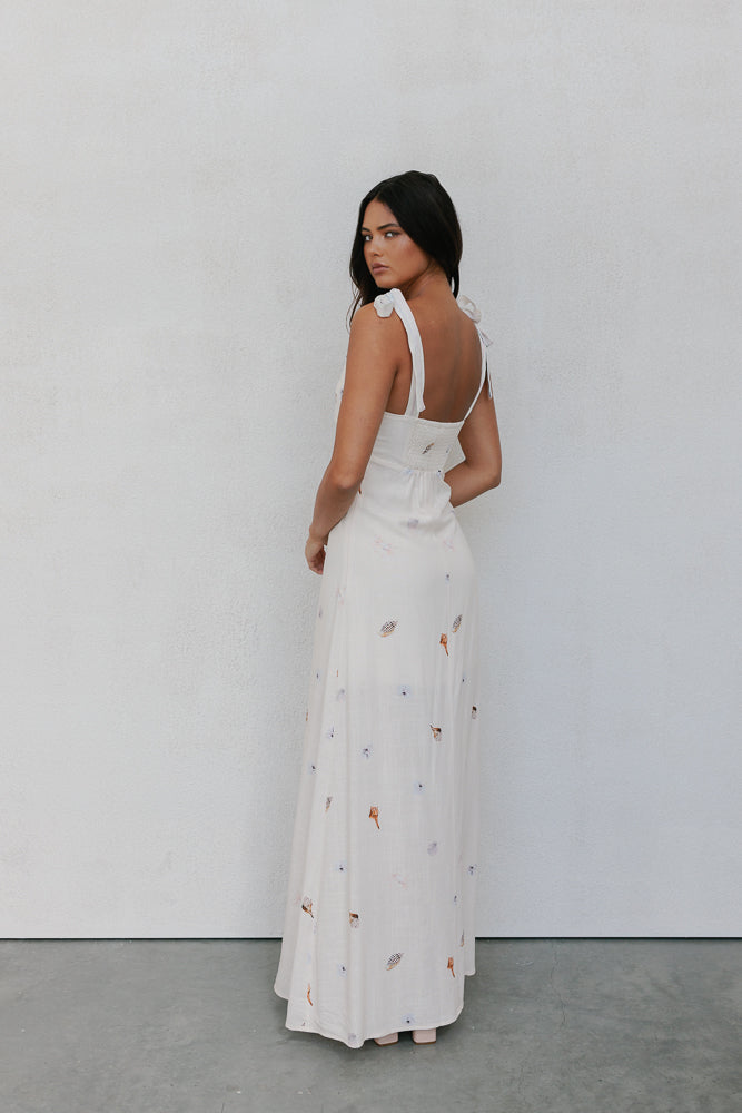 Pelosa Dress - Seashell Print/Watercolour Stripe