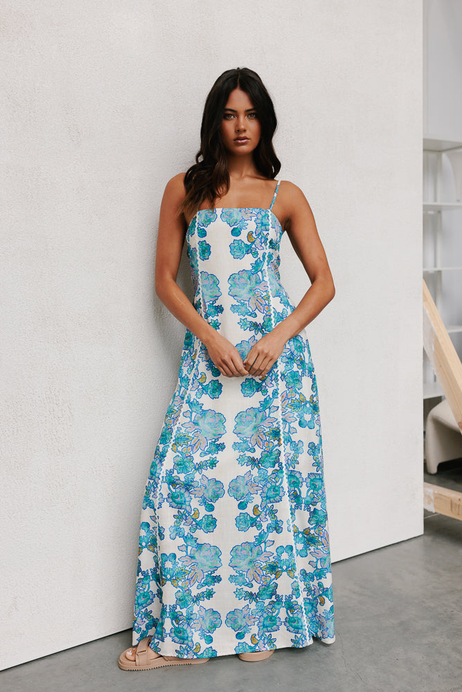 Grazie Maxi Dress - Cobalt Floral