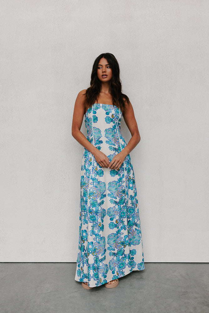 Grazie Maxi Dress - Cobalt Floral
