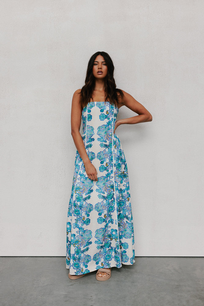 Grazie Maxi Dress - Cobalt Floral