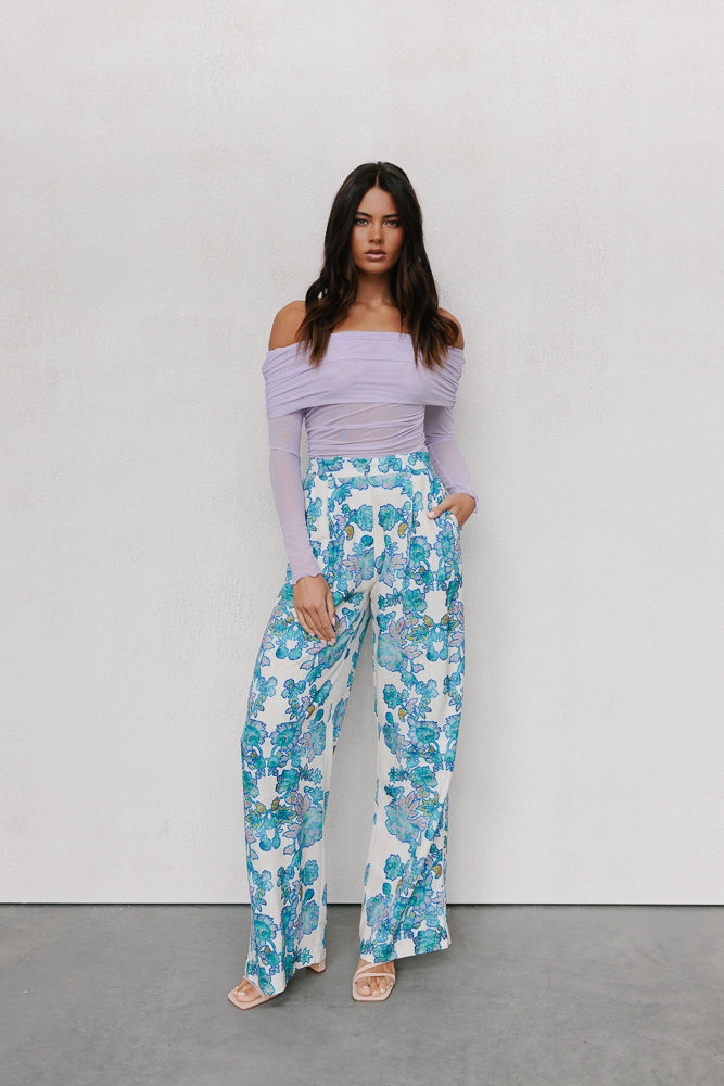 Sempre Pants - Cobalt Floral