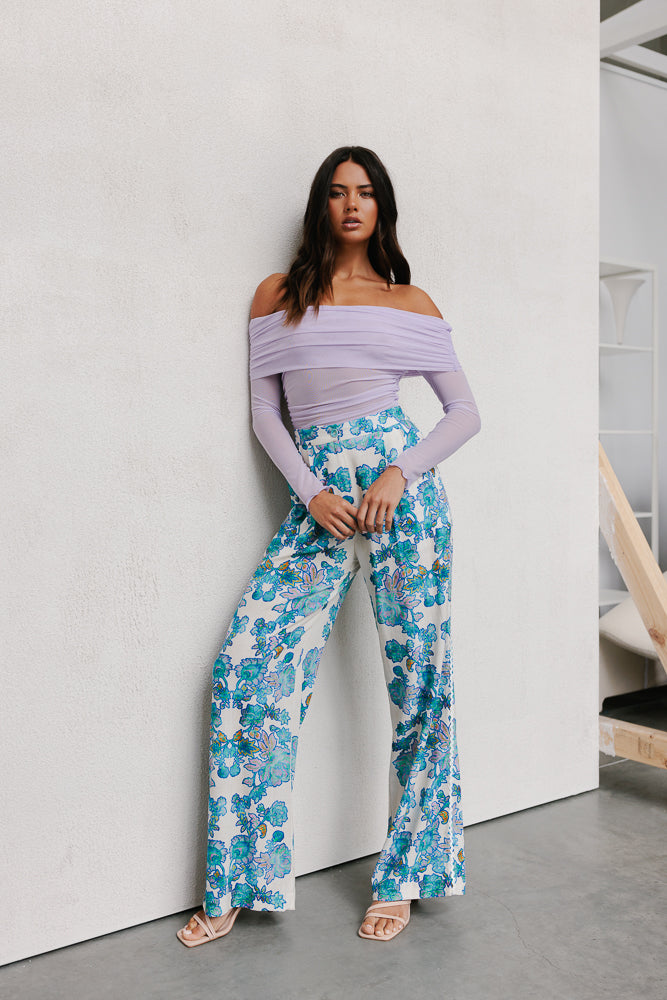 Sempre Pants - Cobalt Floral