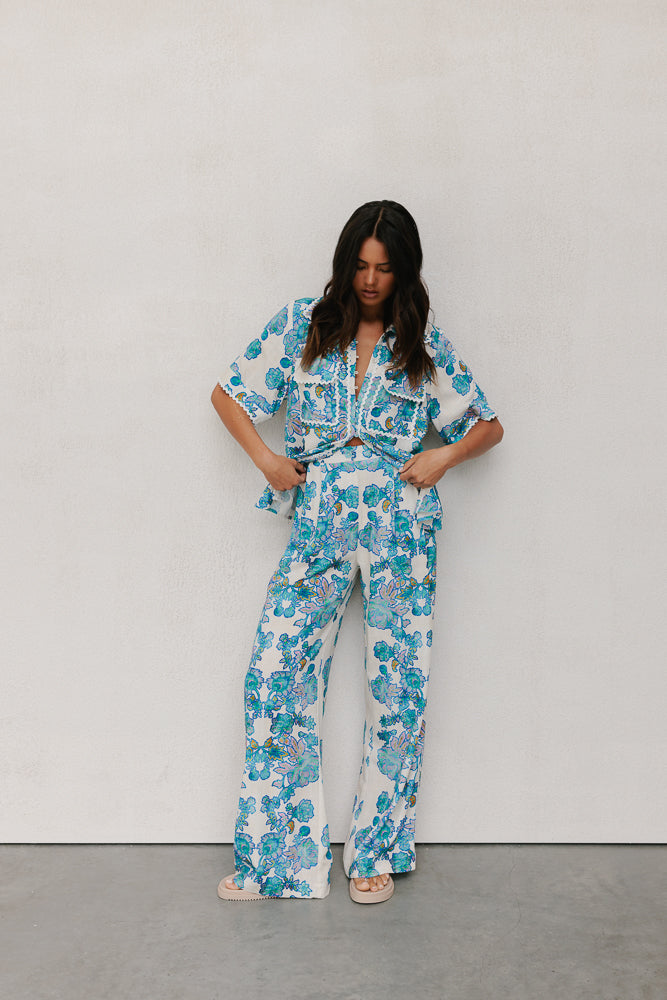 Sempre Pants - Cobalt Floral