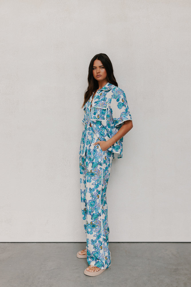 Sempre Pants - Cobalt Floral