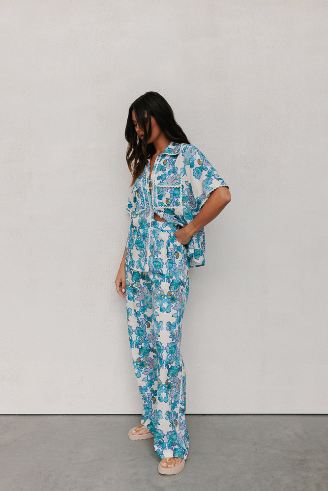Sempre Pants - Cobalt Floral