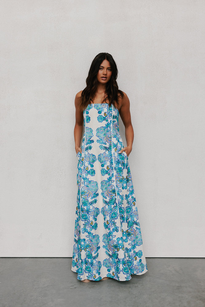Grazie Maxi Dress - Cobalt Floral
