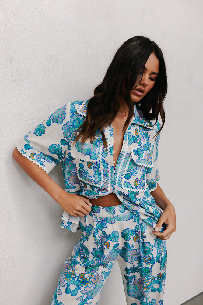 Sempre Pants - Cobalt Floral