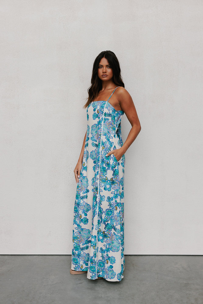 Grazie Maxi Dress - Cobalt Floral