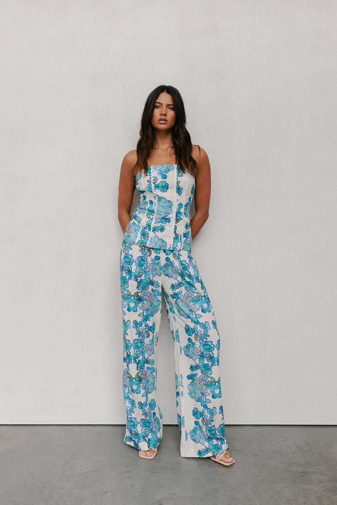 Sempre Pants - Cobalt Floral
