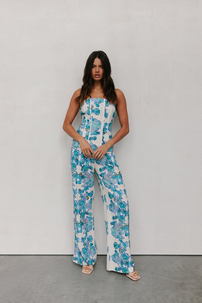 Sempre Pants - Cobalt Floral
