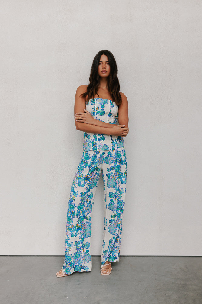 Sempre Pants - Cobalt Floral
