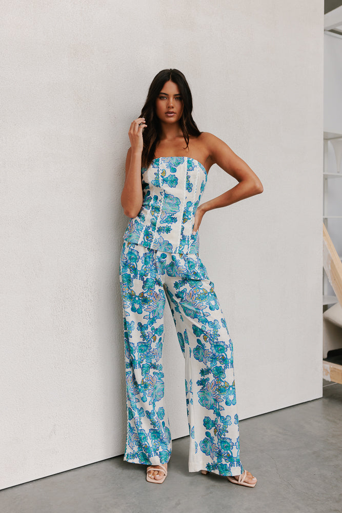 Sempre Pants Cobalt Floral