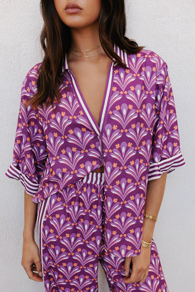 Claude Set Bloom Plum Print
