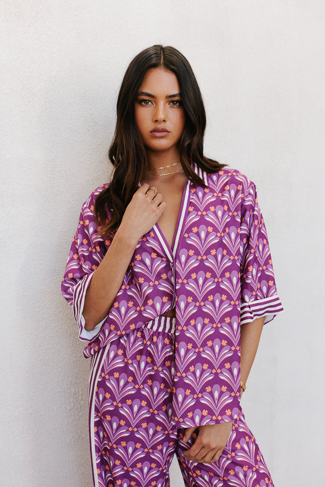 Claude Set Bloom Plum Print