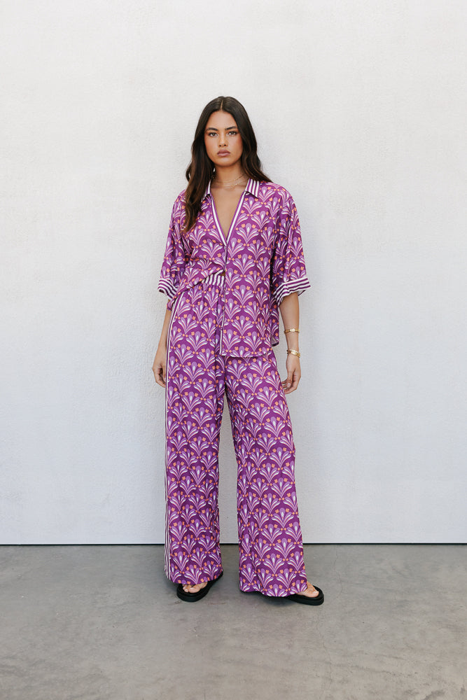 Claude Set Bloom Plum Print