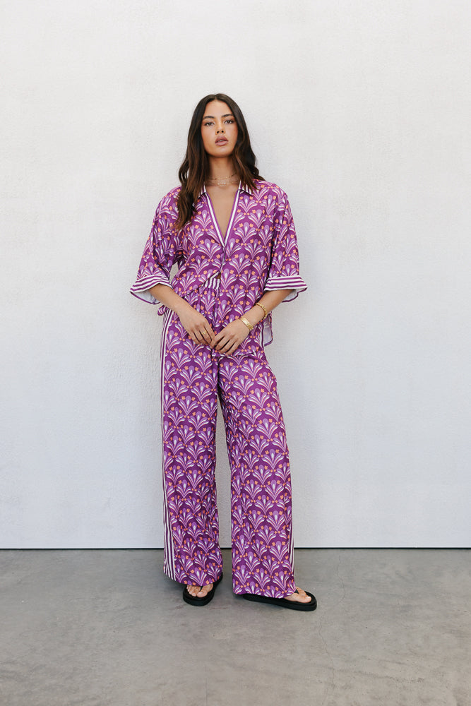 Claude Set Bloom Plum Print