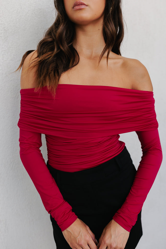 Ellen Top Cherry Red