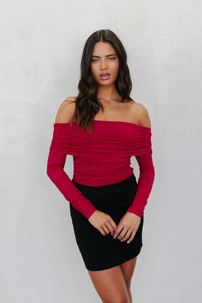 Ellen Top - Cherry Red
