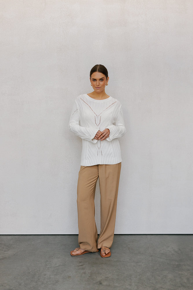 Elliott Knit White