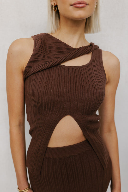 Whitlee Top - Chocolate Brown Knit