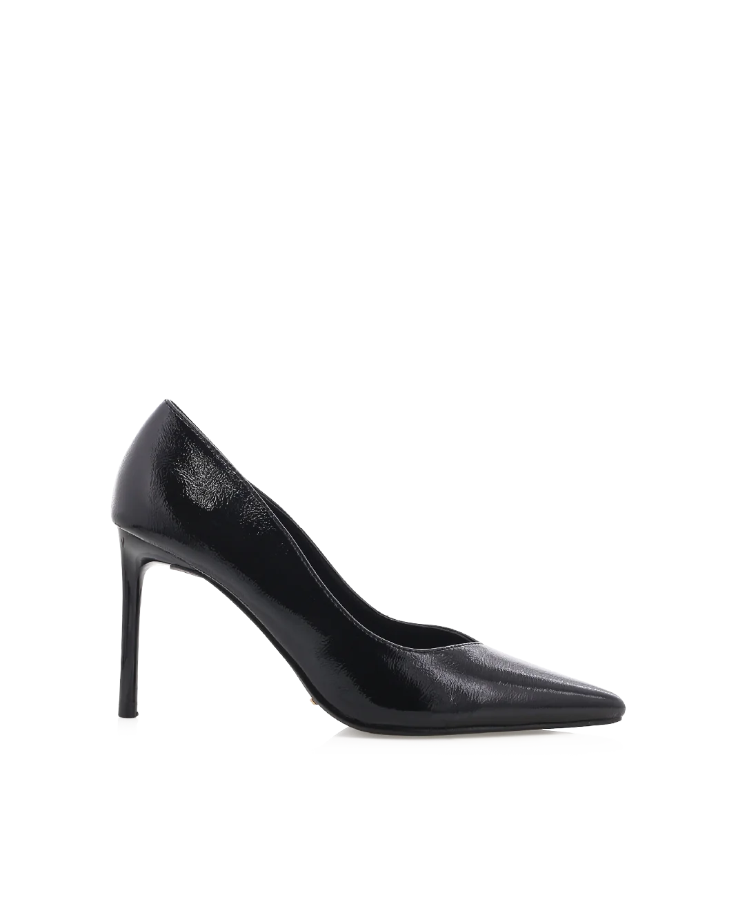 Fabiola Stiletto Heels - Black Crinkle Patent