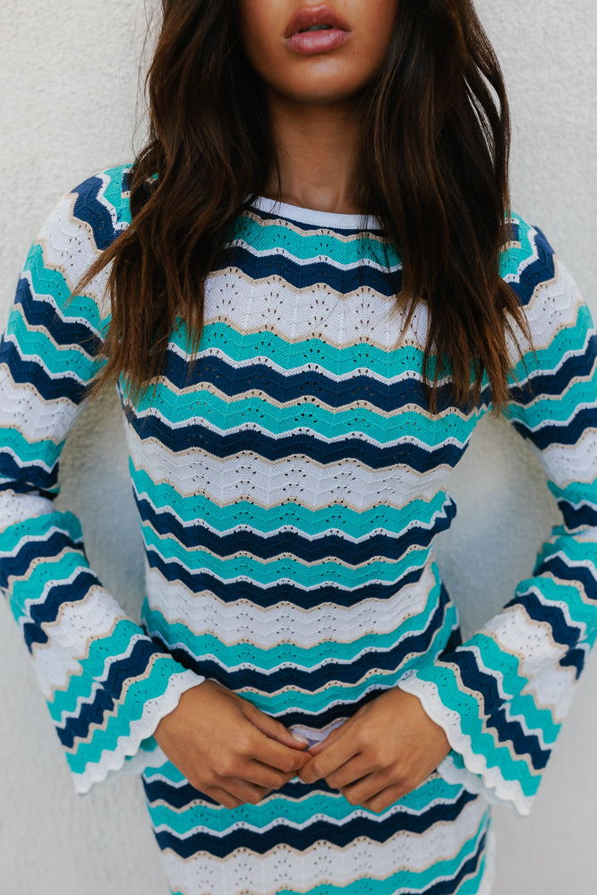 Finlee Mini Dress - Ocean Stripe