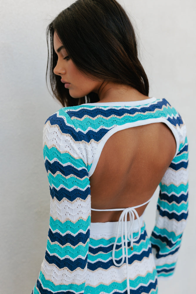 Finlee Mini Dress - Ocean Stripe