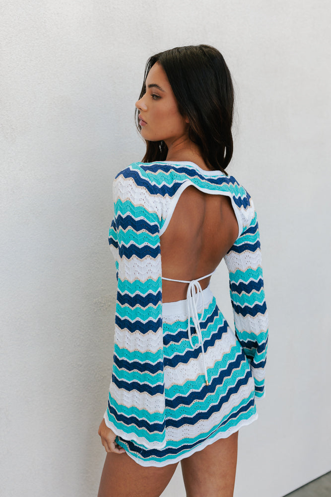 Finlee Mini Dress - Ocean Stripe