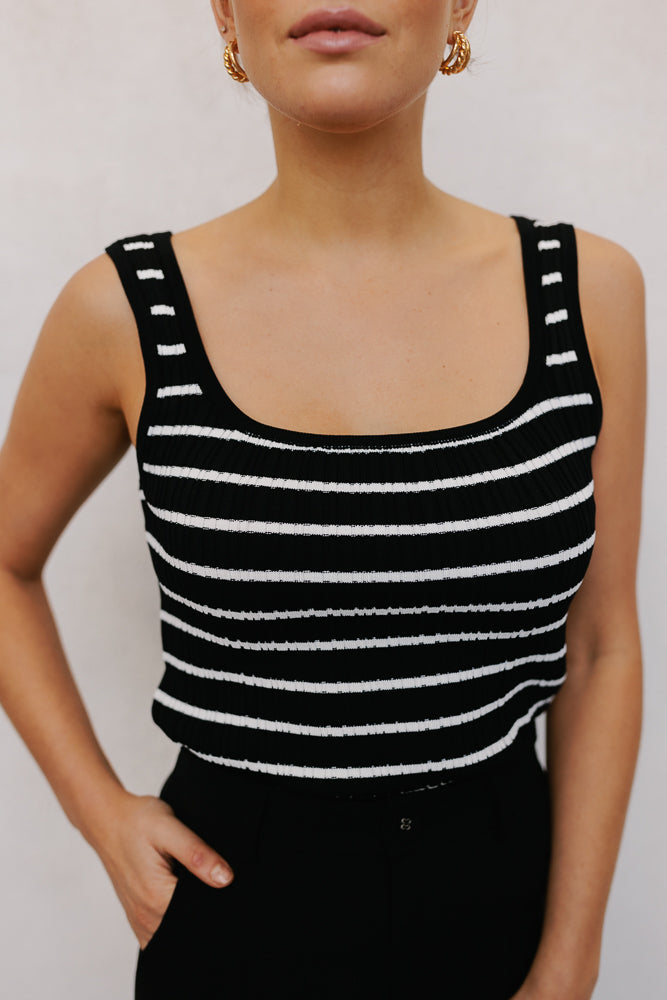 Flint Top - Black/Ivory Stripe