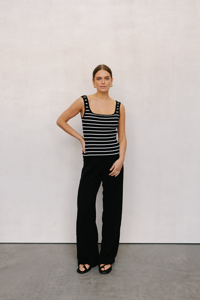 Flint Top - Black/Ivory Stripe