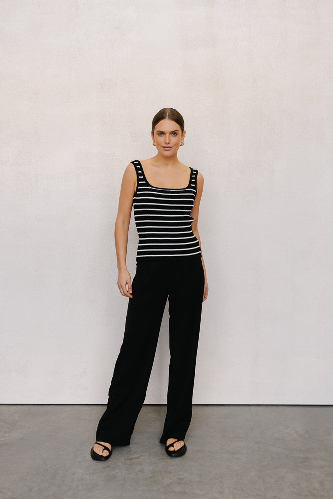 Flint Top - Black/Ivory Stripe