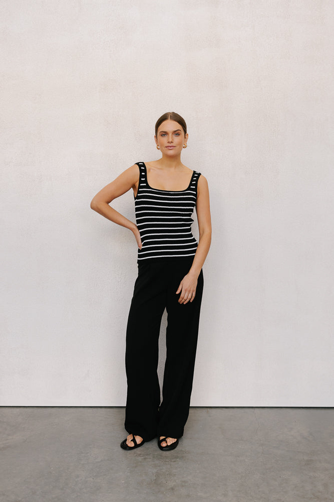 Flint Top - Black/Ivory Stripe