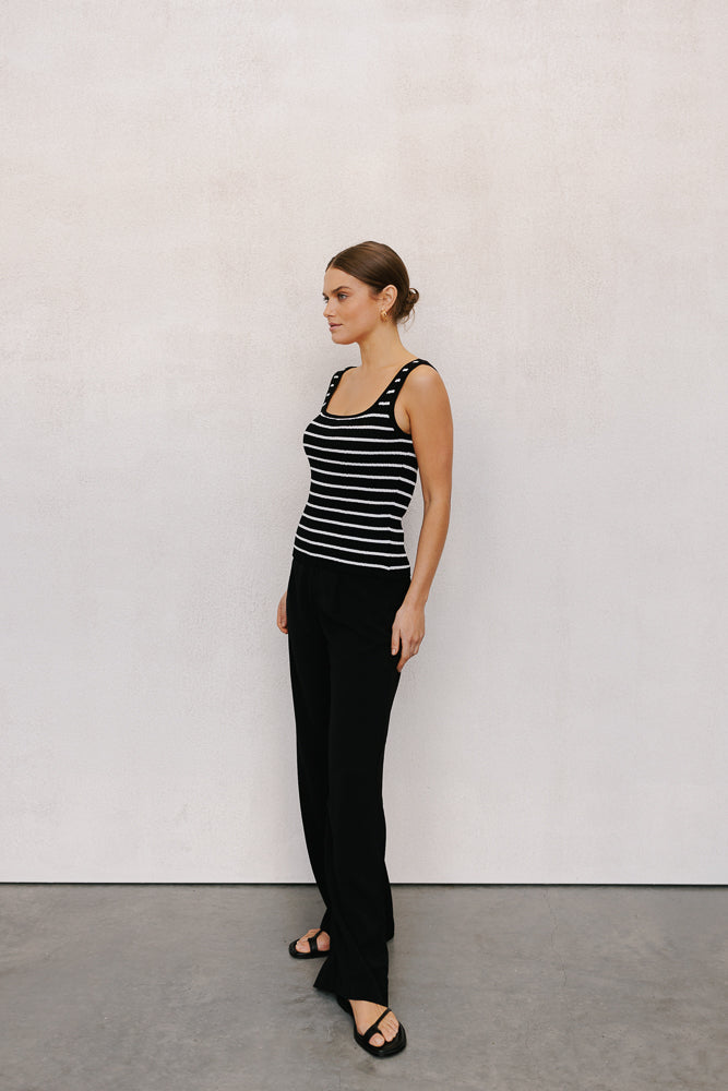 Flint Top - Black/Ivory Stripe