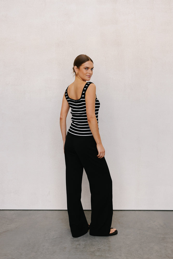 Flint Top - Black/Ivory Stripe