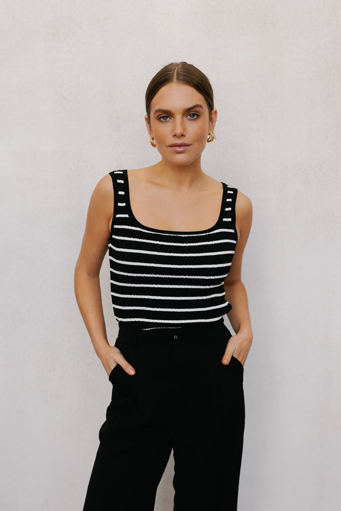 Flint Top - Black/Ivory Stripe