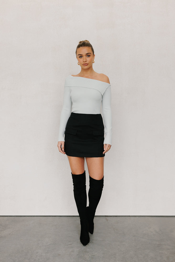 Hayes Long-sleeve Top - Grey Knit