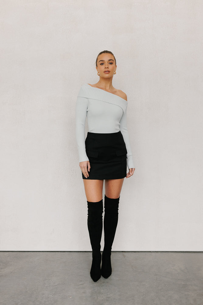 Hayes Long-sleeve Top - Grey Knit