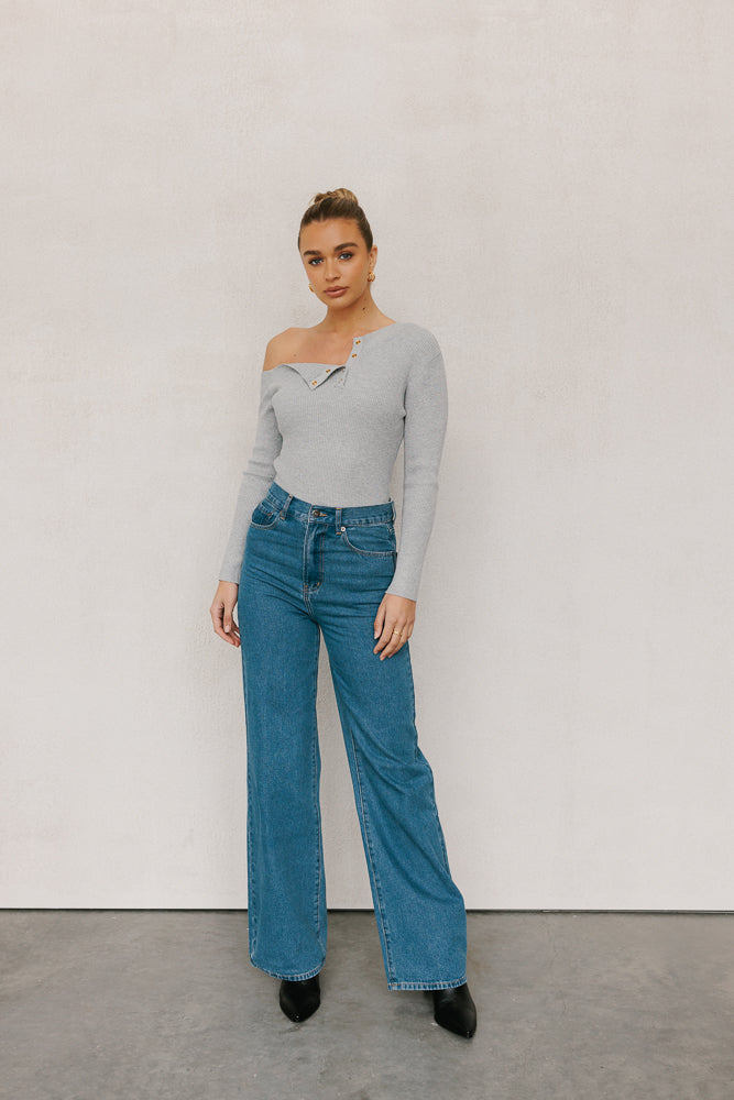 Quimper Long Sleeve Top Grey
