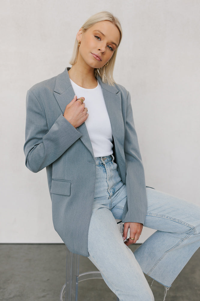 Ryder Boyfriend Blazer - Grey