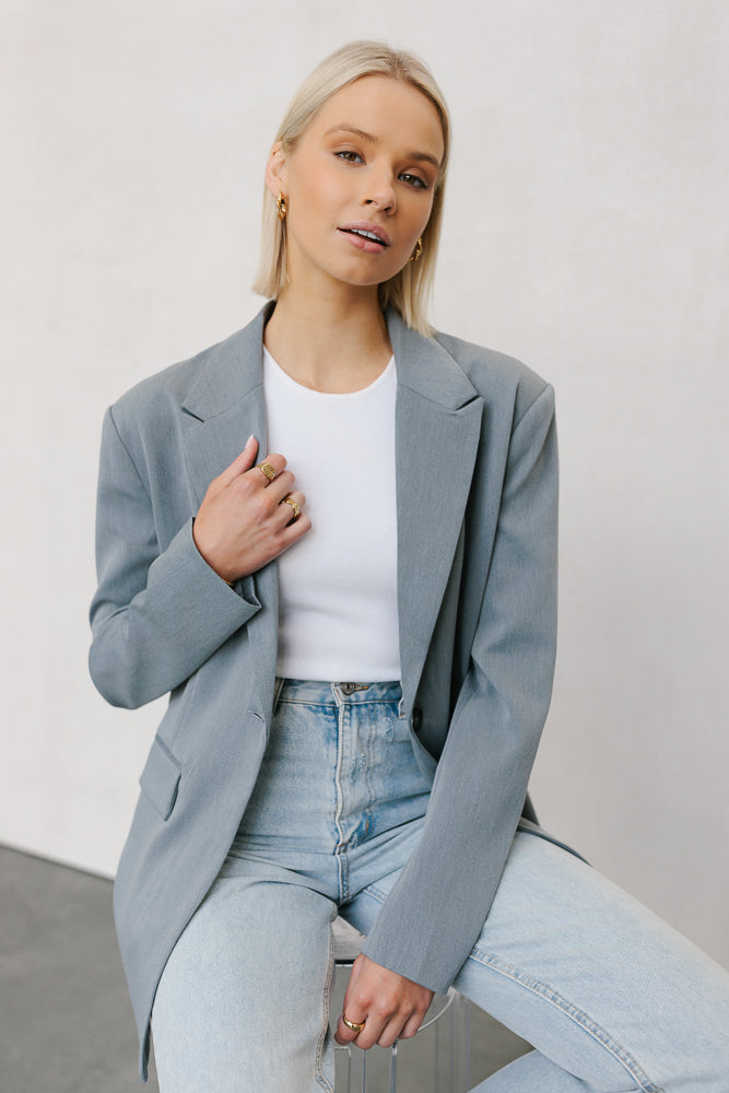 Ryder Boyfriend Blazer - Grey