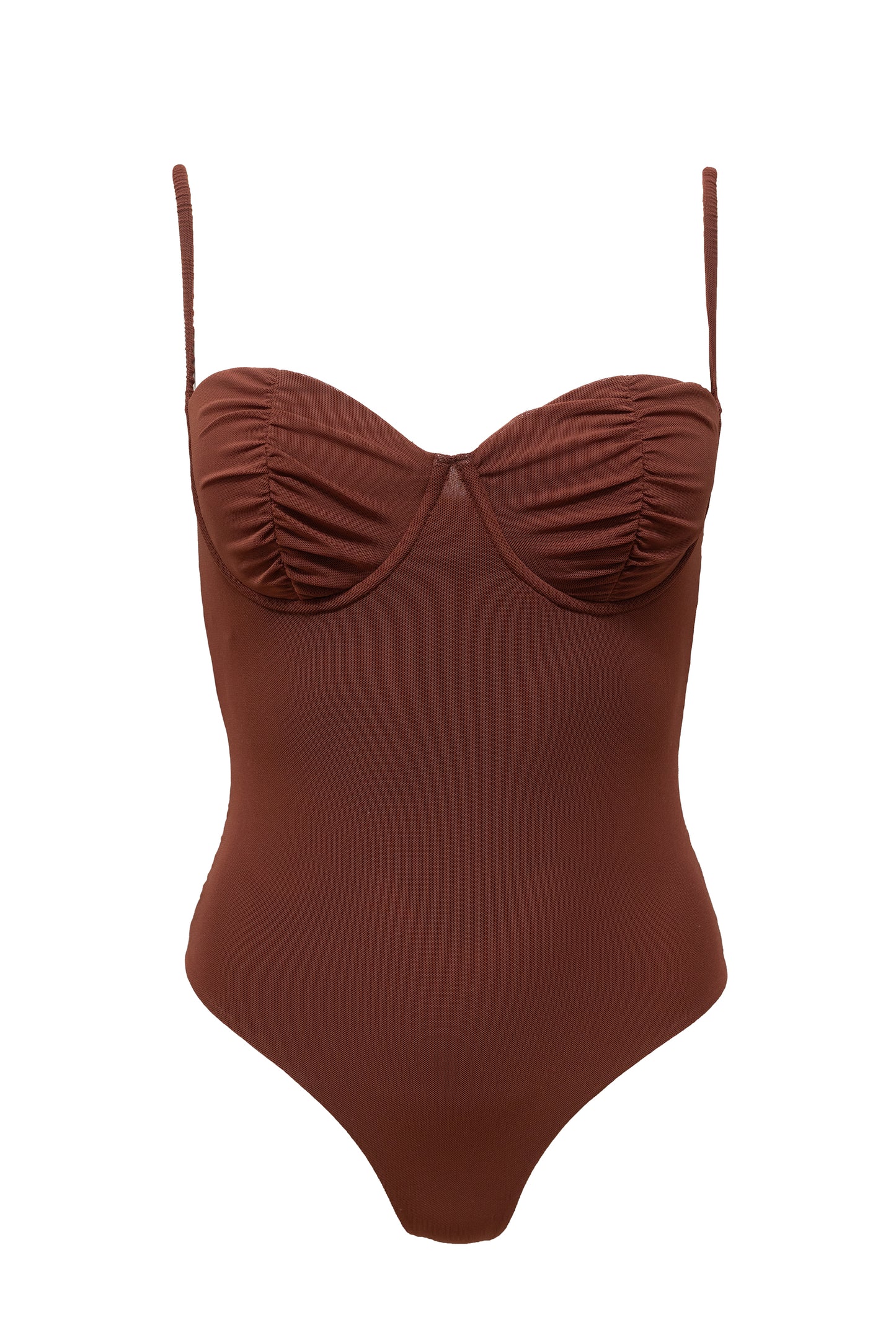 Pip Bodysuit - Chocolate Brown Mesh