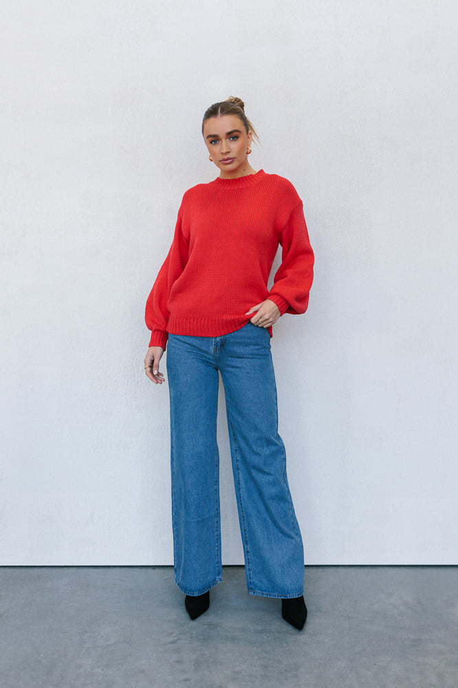 Matteo Knit Jumper - Red