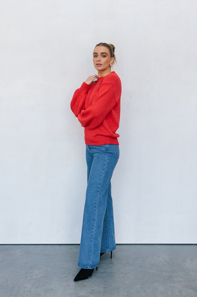 Matteo Knit Jumper - Red