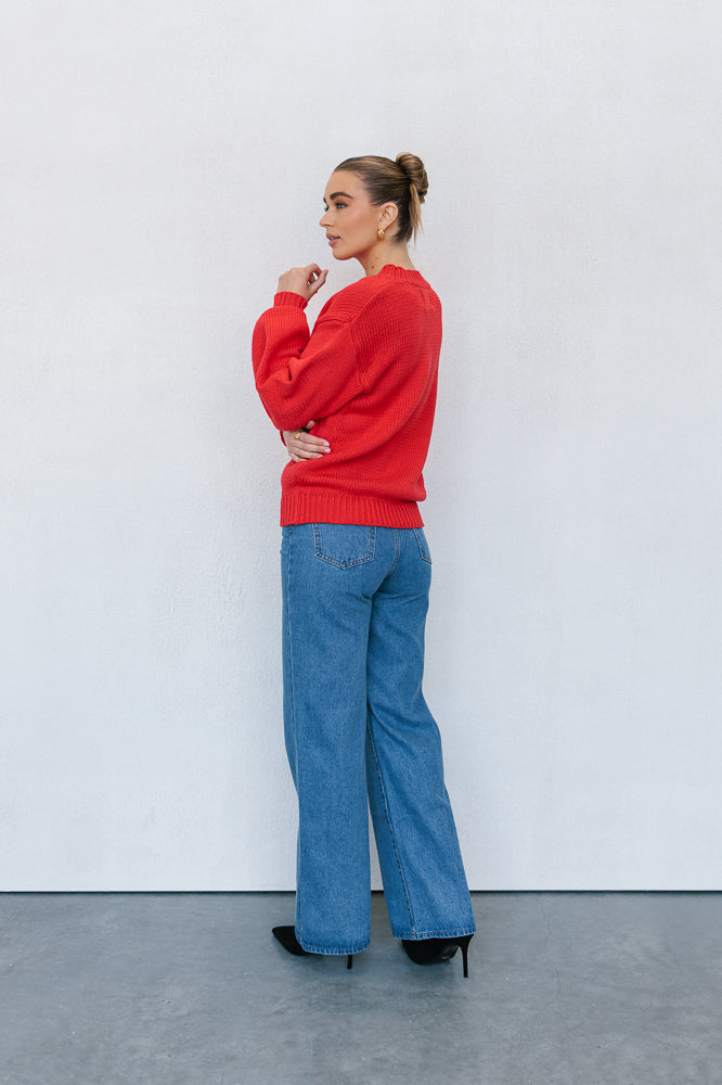 Matteo Knit Jumper - Red