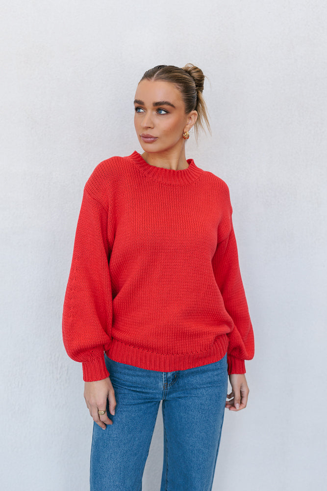 Matteo Knit Jumper - Red