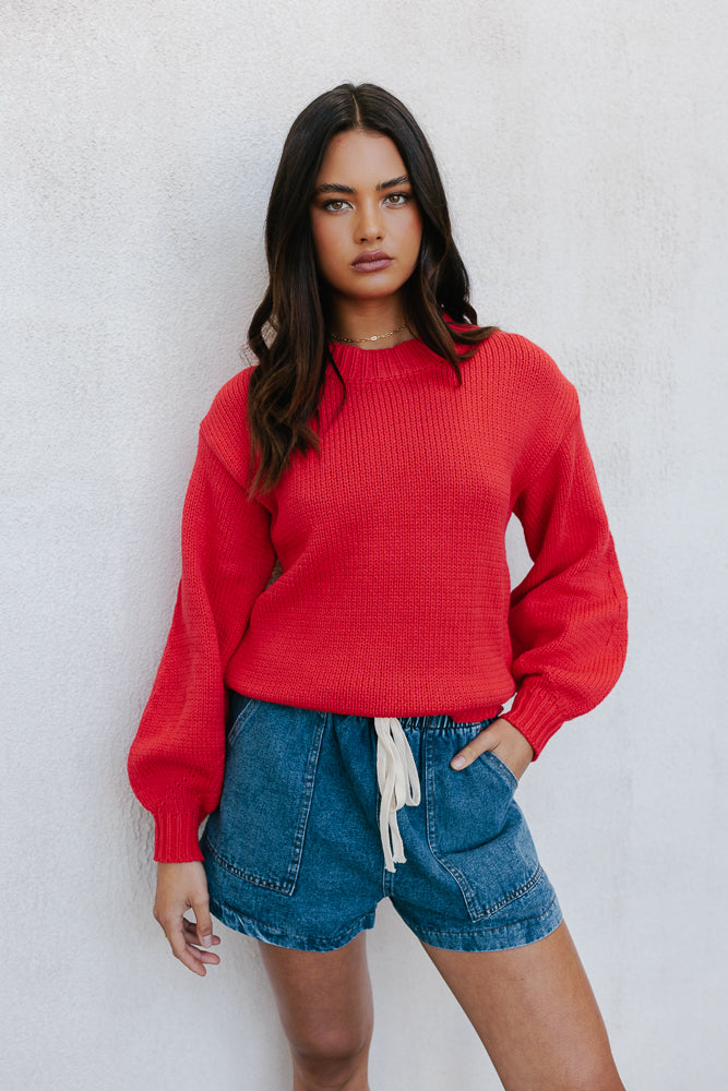 Matteo Knit Jumper - Red