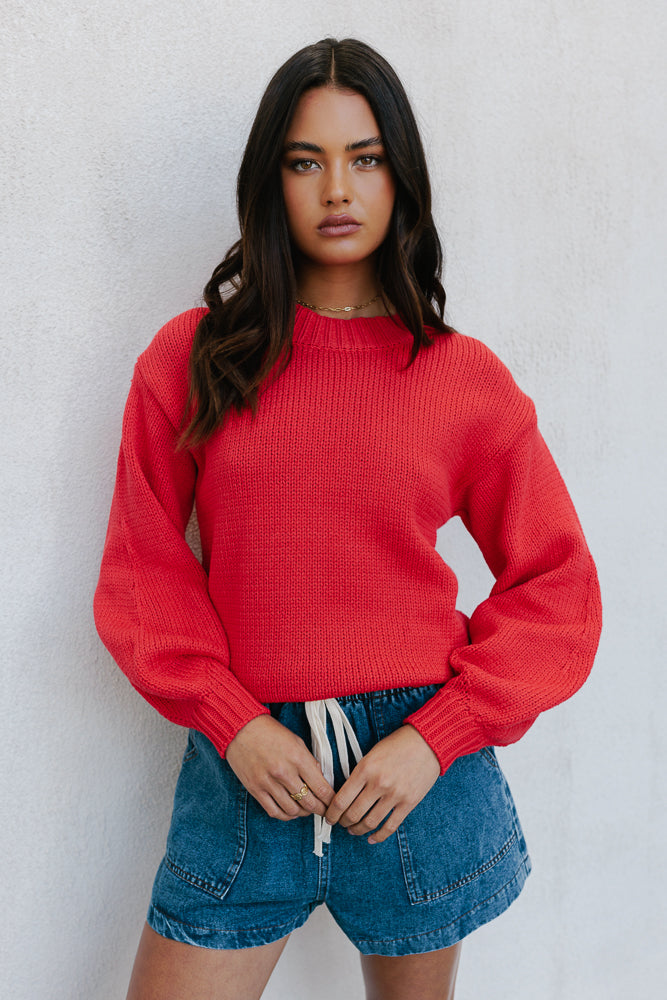Matteo Knit Jumper - Red
