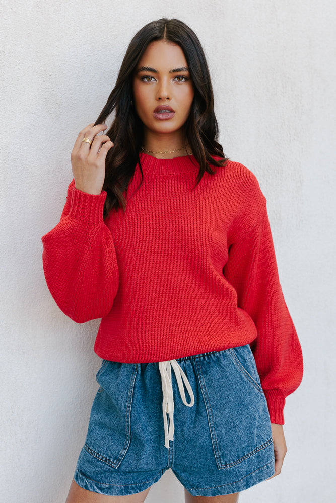 Matteo Knit Jumper - Red