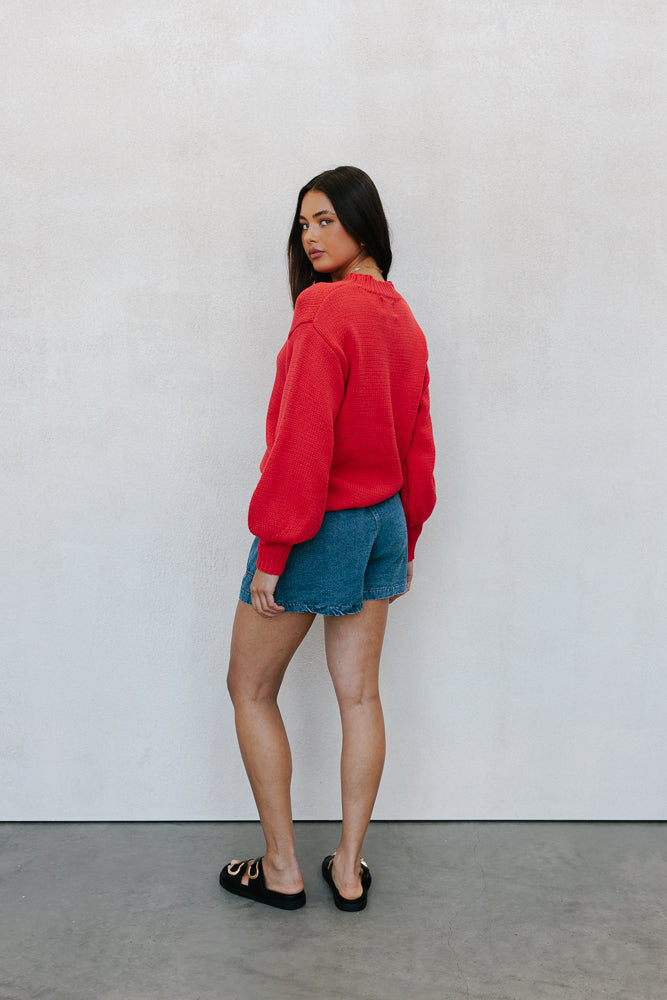Matteo Knit Jumper - Red