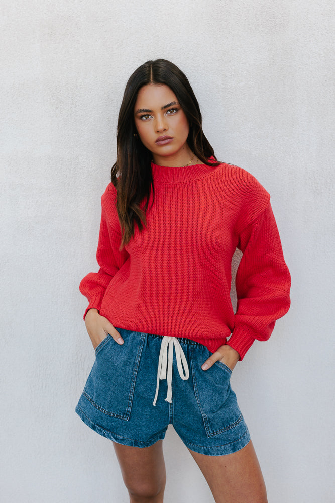 Matteo Knit Jumper - Red